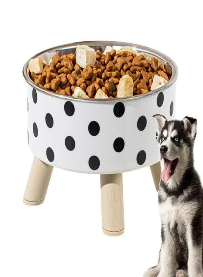 KEYOZA وعاء كيوزا القابل للفصل من الفولاذ المقاوم للصدأ للقطط والقطط الصغيرة والجراء والكلاب الصغيرة، تصميم رباعي الأرجل مضاد للانزلاق والانقلاب، أبيض - Image 1